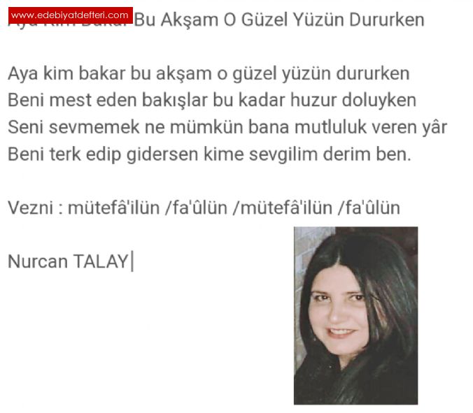 Aya Kim Bakar Bu Akam O Gzel Yzn Dururken