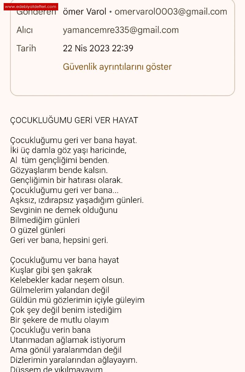 OCUKLUUMU GER VER HAYAT