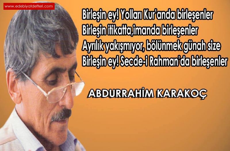 ABDURRAHM  KARAKOUN  VASYETN   TUTALIM VE UNUTMAYALIM...