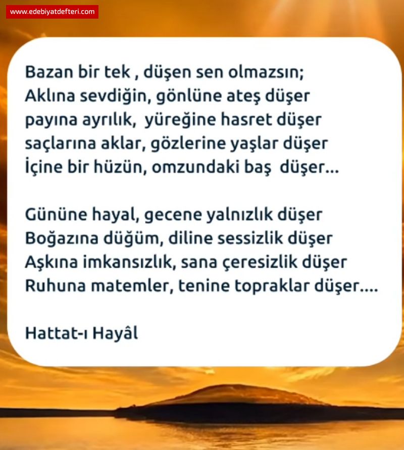 Bazan bir tek , den sen olmazsn