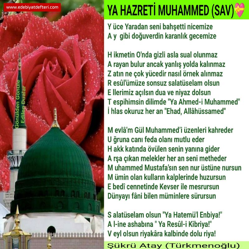 YA HAZRETİ MUHAMMED (SAV)💝akrostiş