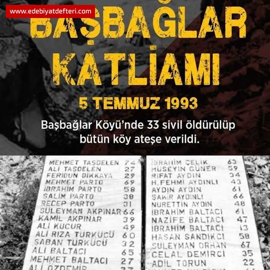 BAŞBAĞLAR'DA OTUZ ÜÇ ŞEHİT HAKKA YÜRÜDÜ