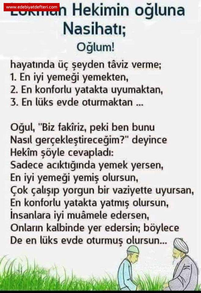 LOKMAN  HEKİMİN  ÇOK  GÜZEL  ÖĞÜTLERİ...