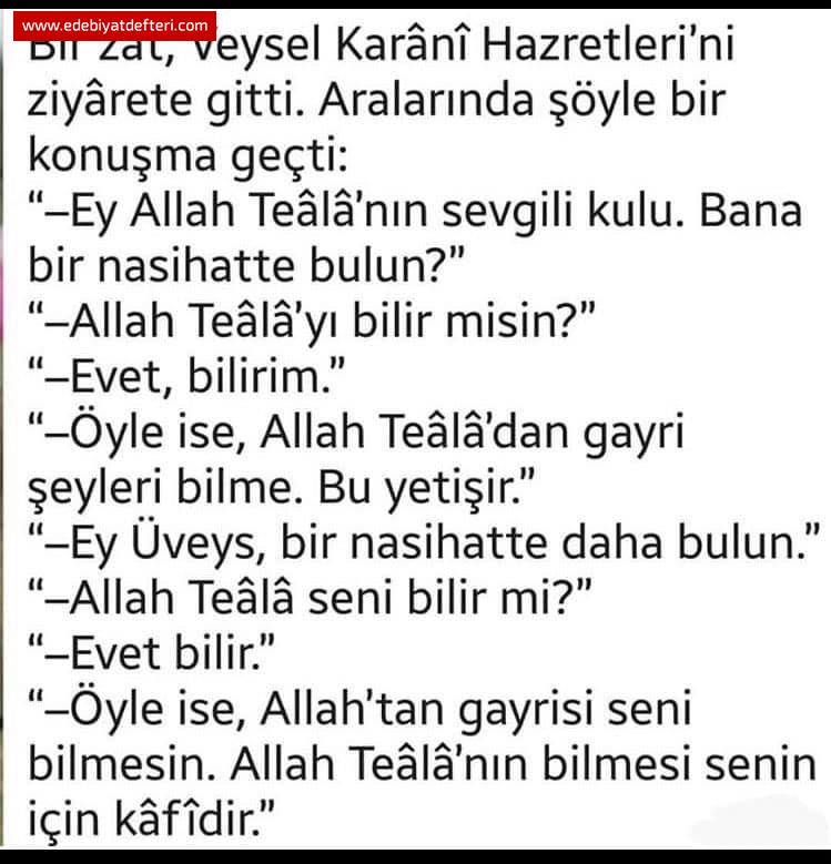 EVLİYALARDAN  VEYSEL  KARANİN  ÖĞÜDÜ.