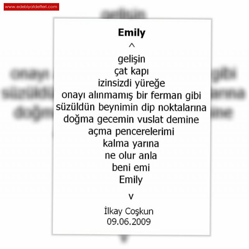 Emily ( Somut, grsel, Deneysel iir ) - lkay Cokun