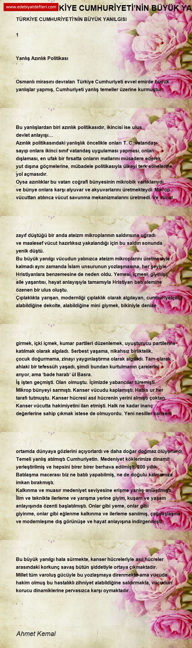 TRKYE CUMHURYETݒNN BYK YANILGISI