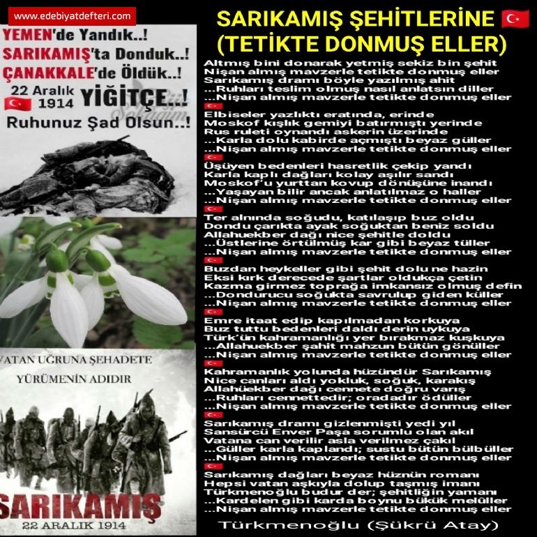 SARIKAMIŞ ŞEHİTLERİMİZİN 111. YIL DÖNÜMÜ (22 ARALIK 2014)