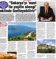 Sakarya l Kltr ve Turizm Mdr Sn. Hseyin YORULMAZ ile Rportaj/ Sakaryay mavi ile yeilin ahengi eklinde zetleyebiliriz